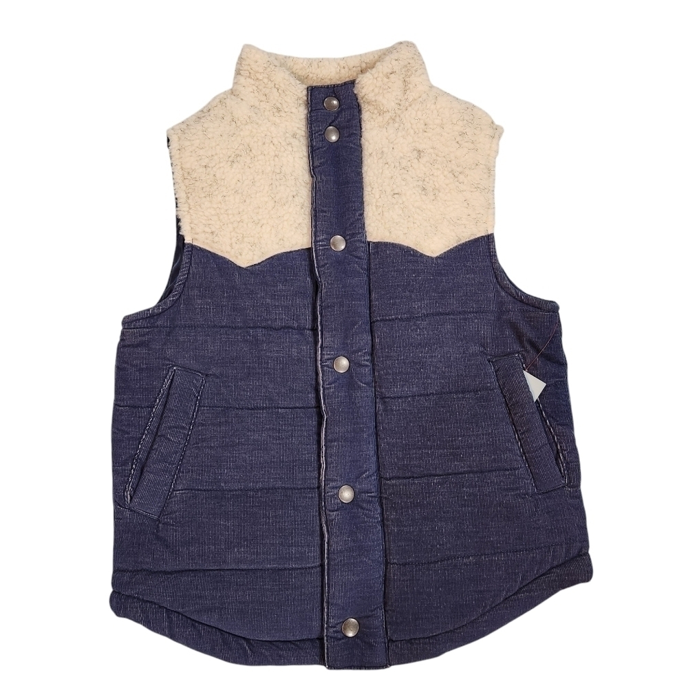 Cat & Jack Girls Blue And White Outerwear Vest Size XS NWT